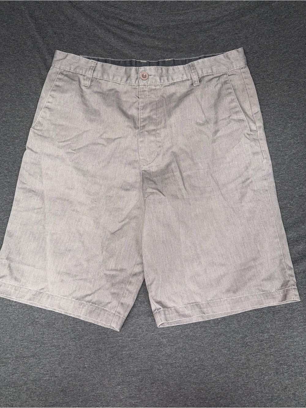 Men's Burnside Casual Gray Chino Shorts Size 34
